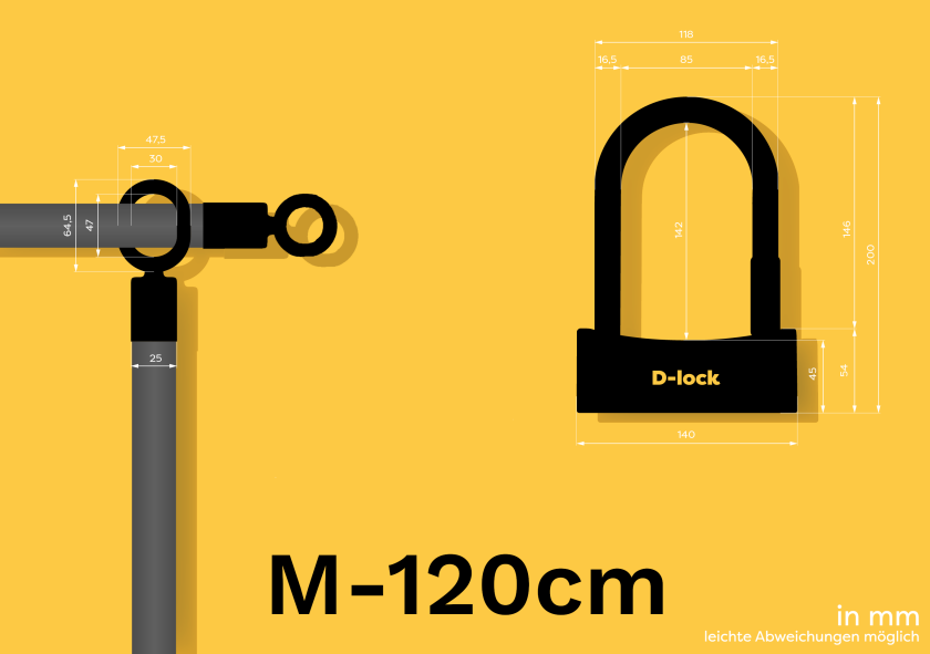 Eyelet M-120cm + D-Lock Bügelschloss Bundles