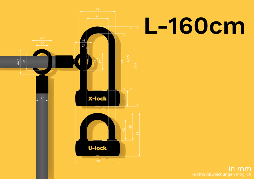 Eyelet L-160cm + U/X-Lock Bügelschloss Bundles