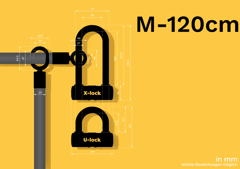 Eyelet M-120cm + U/X-Lock Bügelschloss Bundles