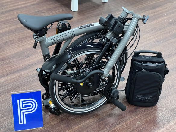 Brompton Electric P Line Storm Grey Hoher Lenker