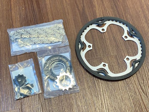 Brompton Service Kit Set 3 Gang Kettenblatt Kette Ritzel (silber)