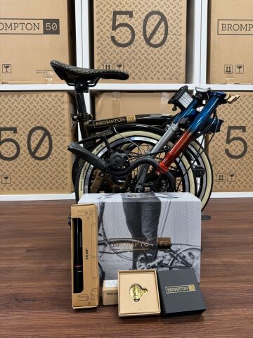 Brompton 50 Jahre Edition 12 Gang Tiefer Lenker schwarze Anbauteile