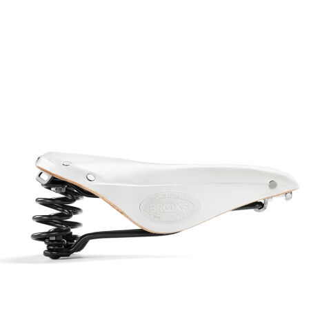 Brooks Flyer Leder Sattel mit Federung Sonderfarbe Weiß