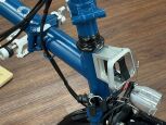 Brompton C Line 12-Gang Ocean Blau mittlerer Lenker SILBER gepimmt